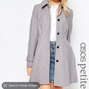 Asos Black dolly swing coat size 2